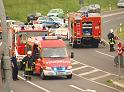 Schwerer Unfall mit Reisebus Lohmar Donrather Dreieck P456